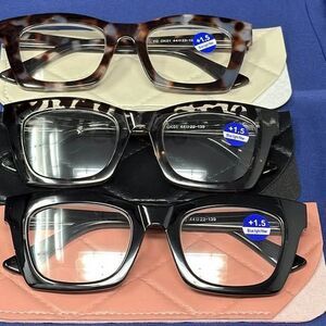 3 pair women’s Retro Blue light blocking, NEW